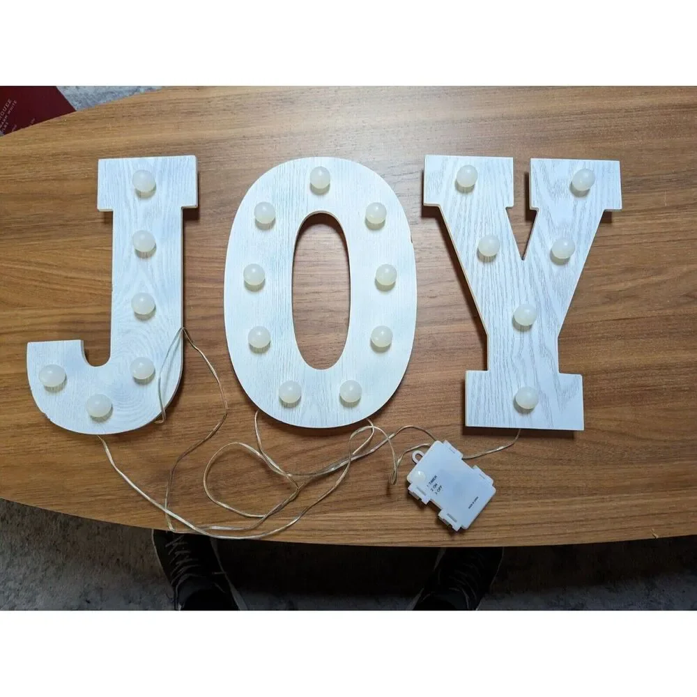 LED Joy Marquee With Frosted Warm Light LED Bulbs VTG Target,Tested And Works...